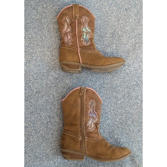 Magellan Toddler Girl Size 10 D Glitter Western Cowgirl Zip Up Boots - Picture 5 of 7